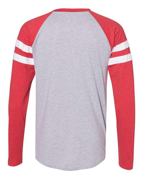 LAT 6934 Men's Gameday Mash-Up Long Sleeve Fine Jersey T-Shirt #color_VN HTH/ VN RD/ W