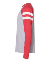 LAT 6934 Men's Gameday Mash-Up Long Sleeve Fine Jersey T-Shirt #color_VN HTH/ VN RD/ W