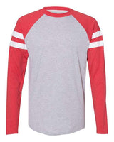 LAT 6934 Men's Gameday Mash-Up Long Sleeve Fine Jersey T-Shirt #color_VN HTH/ VN RD/ W