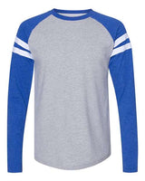 LAT 6934 Men's Gameday Mash-Up Long Sleeve Fine Jersey T-Shirt #color_VN HTH/ VN RY/ W