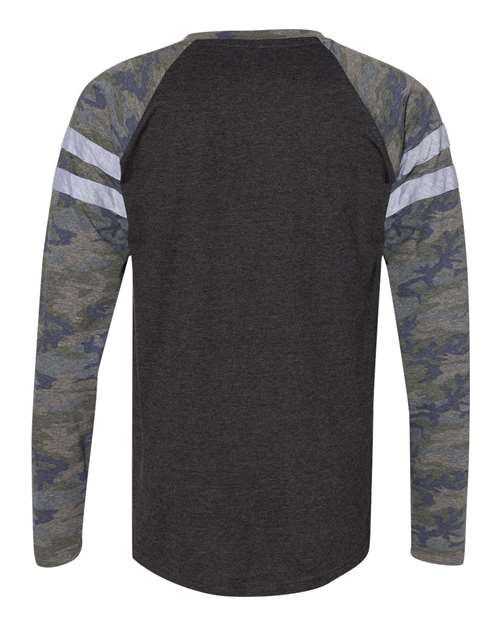 LAT 6934 Men's Gameday Mash-Up Long Sleeve Fine Jersey T-Shirt #color_V SM/ V CM/ V HT