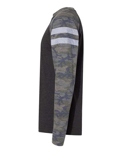 LAT 6934 Men's Gameday Mash-Up Long Sleeve Fine Jersey T-Shirt #color_V SM/ V CM/ V HT