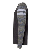 LAT 6934 Men's Gameday Mash-Up Long Sleeve Fine Jersey T-Shirt #color_V SM/ V CM/ V HT