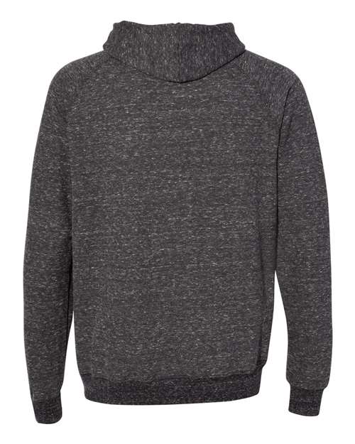 Jerzees 90MR Adult Snow Heather Raglan Hooded Sweatshirt #color_BLK INK SNOW HTH