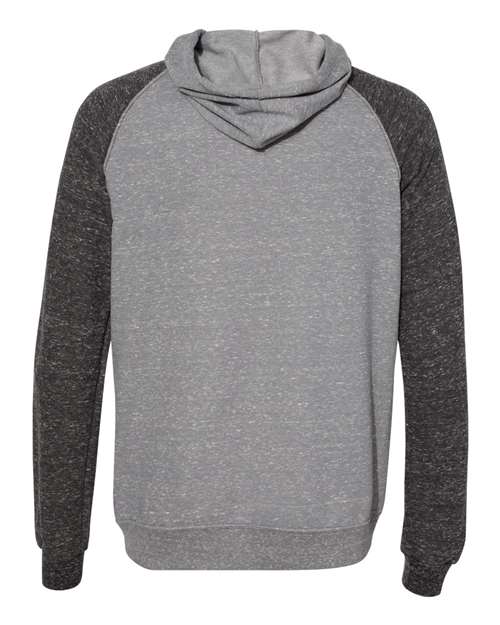 Jerzees 90MR Adult Snow Heather Raglan Hooded Sweatshirt #color_CHAR HTH/ BL INK