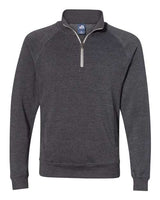 J America JA8869 Adult Triblend Fleece Quarter-Zip #color_BLACK TRIBLEND