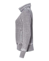 J America JA8930 Ladies' Zen Fleece Cowl Neck #color_CEMENT