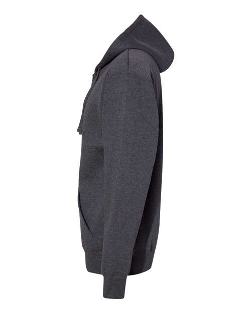 J America JA8821 Adult Premium Full-Zip Fleece Hooded Sweatshirt #color_CHARCOAL