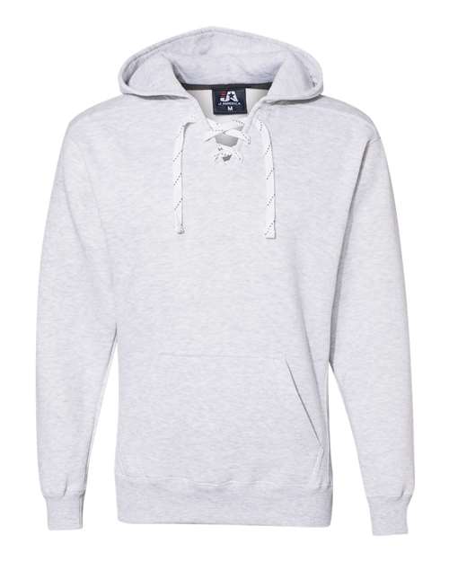 J America JA8830 Adult Sport Lace Hooded Sweatshirt #color_ASH HEATHER