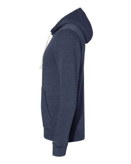 J America JA8871 Adult Triblend Pullover Fleece Hooded Sweatshirt #color_TRUE NAVY TRBLND