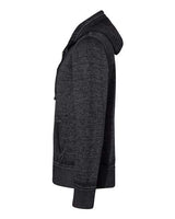 J America JA8916 Adult Vintage Zen Full-Zip Fleece Hooded Sweatshirt #color_TWISTED BLACK