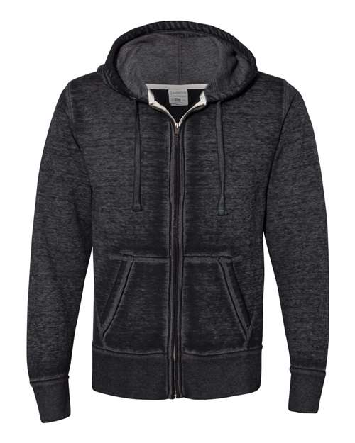 J America JA8916 Adult Vintage Zen Full-Zip Fleece Hooded Sweatshirt #color_TWISTED BLACK
