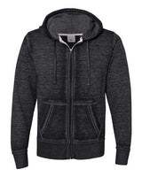 J America JA8916 Adult Vintage Zen Full-Zip Fleece Hooded Sweatshirt #color_TWISTED BLACK