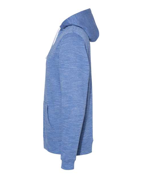 J America JA8677 Adult Melange Fleece Pullover Hooded Sweatshirt #color_ROYAL