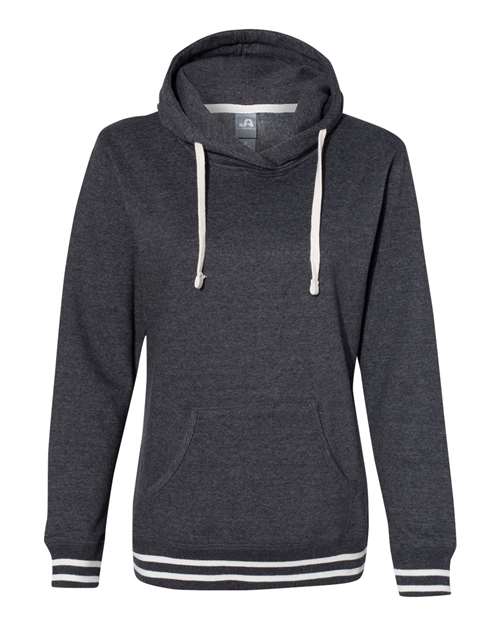 J America JA8651 Ladies' Relay Hooded Sweatshirt #color_BLACK