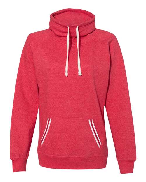 J America JA8653 Ladies' Relay Cowl Neck #color_RED