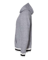 J America JA8701 Adult Peppered Fleece Lapover Hooded Sweatshirt #color_PEPPER BLACK