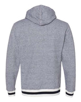 J America JA8701 Adult Peppered Fleece Lapover Hooded Sweatshirt #color_PEPPER NAVY