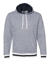 J America JA8701 Adult Peppered Fleece Lapover Hooded Sweatshirt #color_PEPPER NAVY