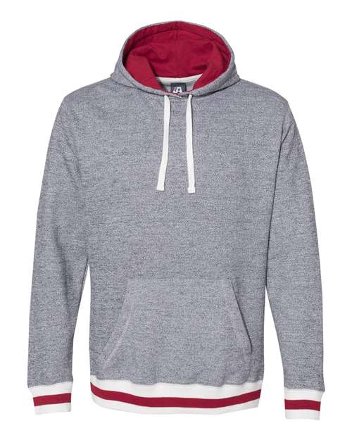 J America JA8701 Adult Peppered Fleece Lapover Hooded Sweatshirt #color_PEPPER RED