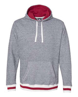 J America JA8701 Adult Peppered Fleece Lapover Hooded Sweatshirt #color_PEPPER RED