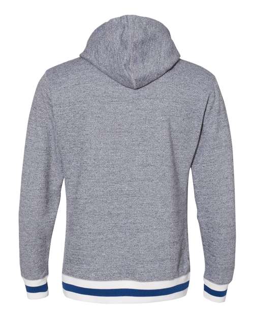 J America JA8701 Adult Peppered Fleece Lapover Hooded Sweatshirt #color_PEPPER ROYAL
