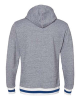 J America JA8701 Adult Peppered Fleece Lapover Hooded Sweatshirt #color_PEPPER ROYAL