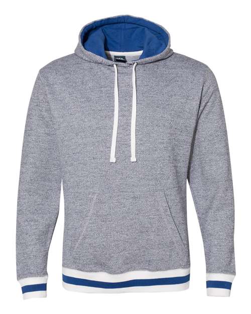 J America JA8701 Adult Peppered Fleece Lapover Hooded Sweatshirt #color_PEPPER ROYAL