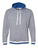 J America JA8701 Adult Peppered Fleece Lapover Hooded Sweatshirt #color_PEPPER ROYAL