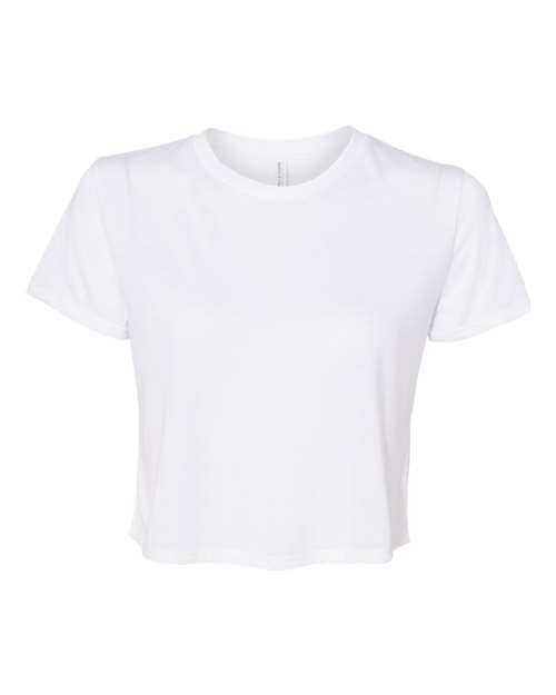 Bella + Canvas B8882 Ladies' Flowy Cropped T-Shirt #color_WHITE