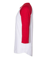 Jerzees 560RR Unisex Premium Blend Ring-Spun 3/4 Sleeve Raglan T-Shirt #color_WHITE/ TRUE RED