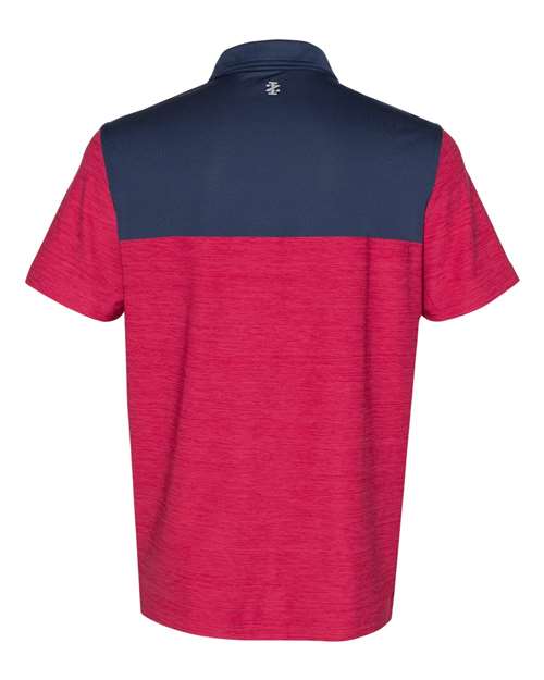 IZOD 13GG004 Colorblocked Space-Dyed Polo #color_Persian Red/ Navy
