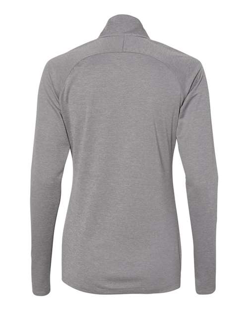 Adidas A281 Women's Lightweight Quarter-Zip Pullover #color_Grey Three Heather/ Carbon
