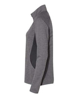 Adidas A281 Women's Lightweight Quarter-Zip Pullover #color_Black Heather/ Carbon
