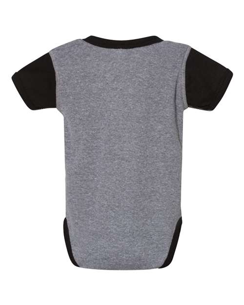Rabbit Skins 4400 Infant Baby Rib Bodysuit #color_GRANITE HTH/ BLK