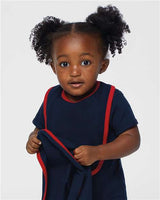 Rabbit Skins RS1004 Infant Contrast Trim Bib #color_NAVY/ RED