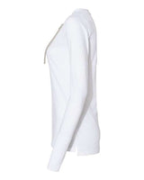 LAT LA3538 Ladies' Long Sleeve Fine Jersey Lace-Up T-Shirt #color_BLEND WHT/ TITNM