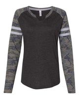 LAT 3534 Ladies' Gameday Mash-Up Long Sleeve Fine Jersey T-Shirt #color_V SM/ V CM/ V HT