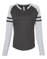 LAT 3534 Ladies' Gameday Mash-Up Long Sleeve Fine Jersey T-Shirt #color_V SM/ V HT/ V SM