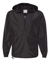 Champion CO200 Adult Packable Anorak 1/4 Zip Jacket #color_BLACK