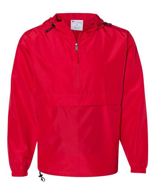 Champion CO200 Adult Packable Anorak 1/4 Zip Jacket #color_SCARLET