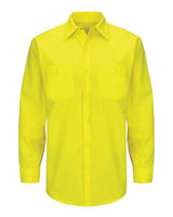 Red Kap SY14 Enhanced & Hi-Visibility Long Sleeve Work Shirt #color_Fluorescent Yellow