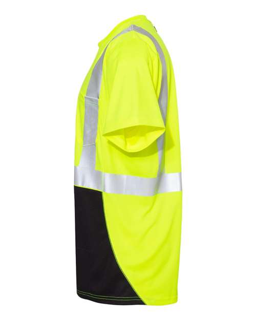 Kishigo 9162 Black Bottom Class 2 T-Shirt #color_Lime