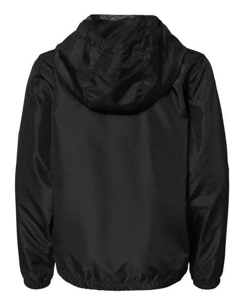 Independent Trading Co. EXP24YWZ Youth Lightweight Windbreaker Full-Zip Jacket #color_Black