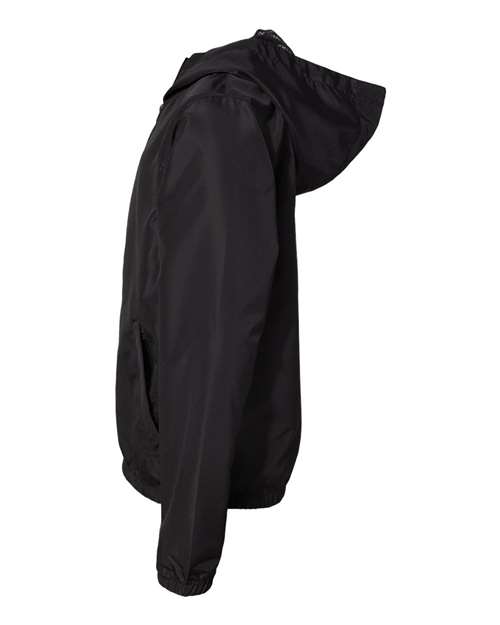 Independent Trading Co. EXP24YWZ Youth Lightweight Windbreaker Full-Zip Jacket #color_Black