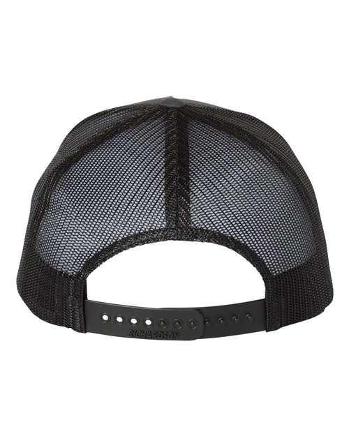 Richardson 112FP Five-Panel Trucker Cap #color_Charcoal/ Black