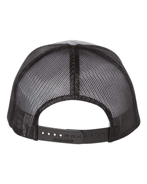 Richardson 112FP Five-Panel Trucker Cap #color_Heather Grey/ Black
