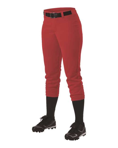 Alleson Athletic 605PBW Women's Belt Loop Fast-Pitch Pants #color_Red