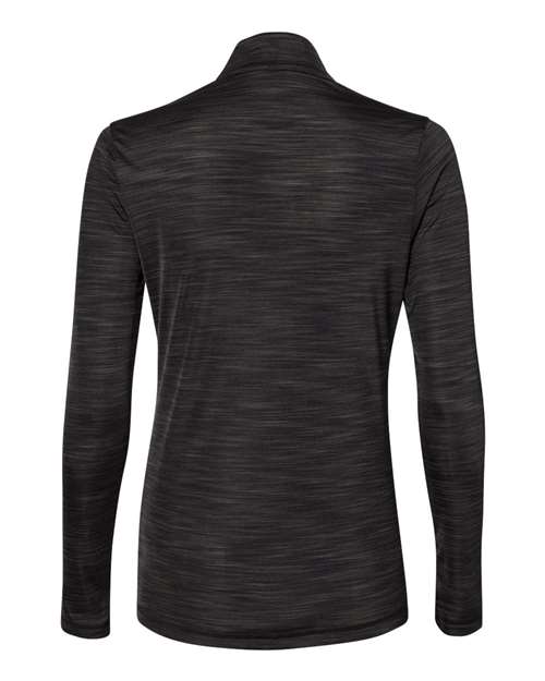 Adidas A476 Women's Lightweight Mélange Quarter-Zip Pullover #color_Black Melange