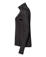 Adidas A476 Women's Lightweight Mélange Quarter-Zip Pullover #color_Black Melange